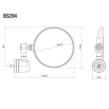 Retrovisore Rizoma Spy R universale 94 mm universale - Grigio