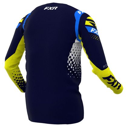 Camiseta de motocross FXR REVO MIDNIGHT/WHITE/YELLOW 2022 - Azul / Blanco