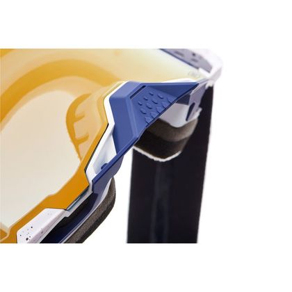 Gafas de motocross 100% ARMEGA SOLIS - IRIDIUM TRUE GOLD 2023 - Blanco / Azul