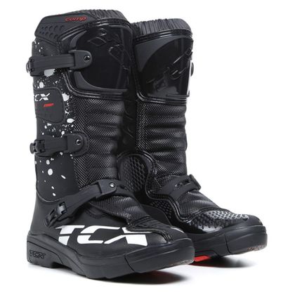 Botas de motocross TCX Boots COMP KID - Negro / Blanco Ref : OX0350 