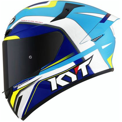 Casco KYT TT-RACE - GRAND PRIX - Bianco / Blu
