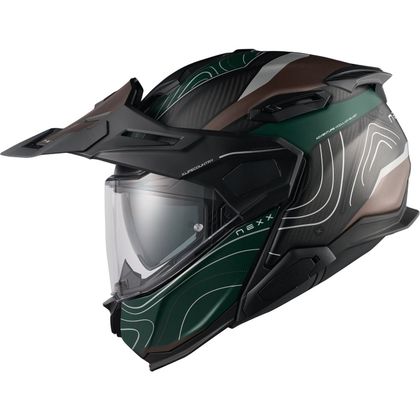 Cască modulară Nexx X.LIFECOUNTRY - EVOLANDER MAT - Verde / Negru