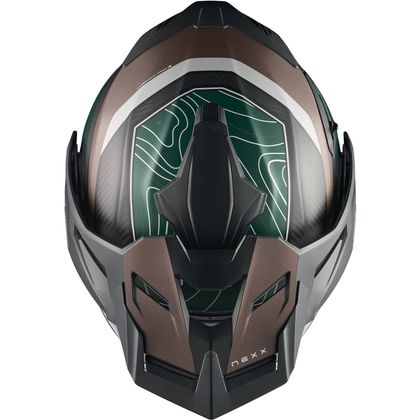Cască modulară Nexx X.LIFECOUNTRY - EVOLANDER MAT - Verde / Negru
