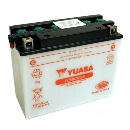 Batería Yuasa Y50-N18L-A abierta sin ácido Tipo ácido