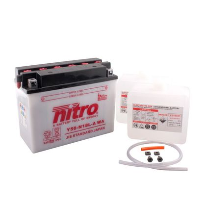 Batería Nitro Y50-N18L-A abierta con pack de ácido Tipo ácido