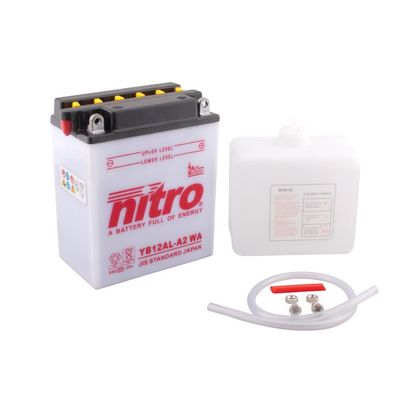 Batería Nitro YB12AL-A2 abierta con pack de ácido Tipo ácido