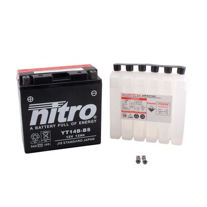 Batería Nitro YT14B-BS AGM abierta con pack de ácido Tipo ácido