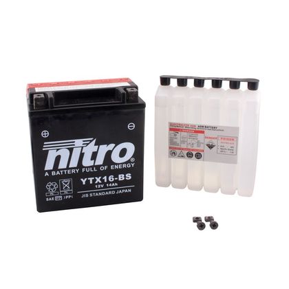 Batería Nitro YTX16-BS AGM abierta con pack de ácido Tipo ácido