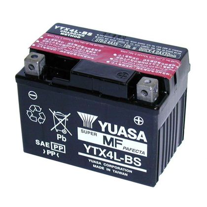 Batería Yuasa YTX4L-BS AGM abierta con pack de ácido Tipo ácido