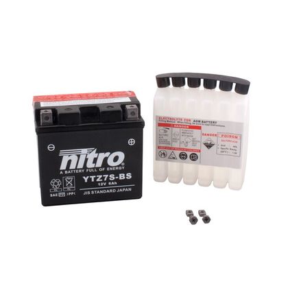 Batería Nitro YTZ7S-BS AGM abierta con pack de ácido Tipo ácido
