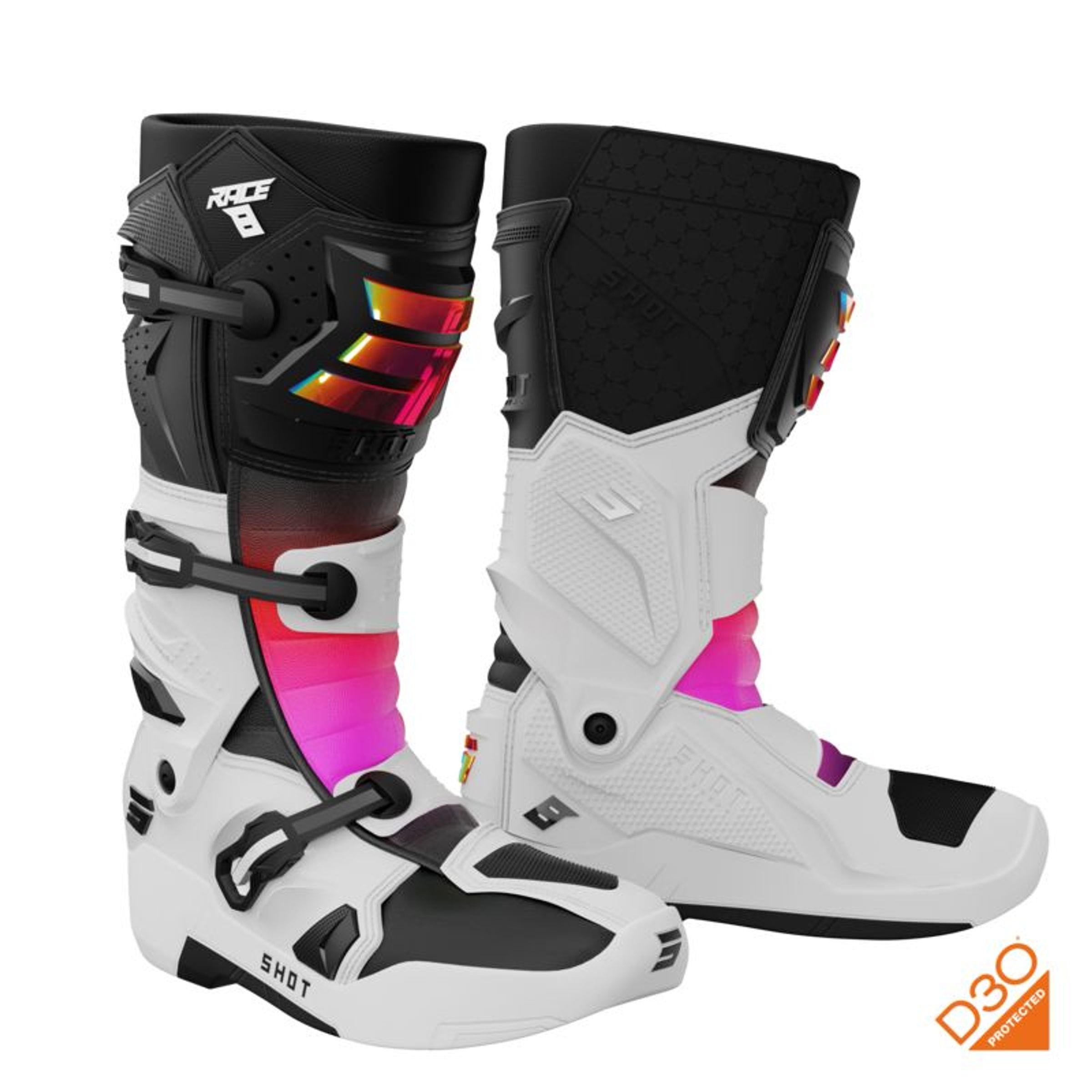 Shot Bottes cross Race 8 2024 - Noir / Multicolore