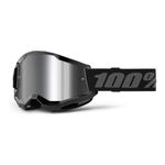 Masque cross 100% STRATA 2 Noir - Mirror Silver 2025