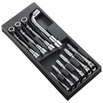Boite à outils Module d'outils 10 clés à pipe 6 pans - plateau plastique