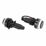 Embouts de guidon LEDS CONE ALU TRANSPARENT - DIAM 17 mm 6 ORANGE PAIRE