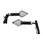 Clignotant MOTO MITO 15 LEDS BASE ABS TRANSPARENT - L 90mm - H 35mm - L33mm HOMOLOGUE ECE PAIRE