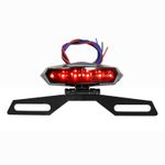 Support de plaque IMMATRICULATION FEU 50 A BOITE - MOTO LUNAR UNIVERSEL LEDS COUVERCLE FUME - HOMOLOGUE CE