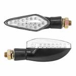 Clignotant MOTO HIRO 18 LEDS BASE ABS TRANSPARENT - L 99mm - H 30mm 40mm HOMOLOGUE CE PAIRE