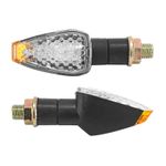 Clignotant MOTO GAMA A LEDS BASE ABS TRANSPARENT - TIGE COURTE L 70mm - H 28mm 29mm HOMOLOGUE CE PAIRE