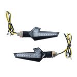 Clignotant MOTO SAKAI 12 LEDS BASE ABS TRANSPARENT - L 110mm - H 35mm 90mm HOMOLOGUE ECE PAIRE