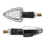 Clignotant MOTO ASO 13 LEDS BASE ABS TRANSPARENT - L 78mm - H 37mm 27mm HOMOLOGUE CE PAIRE