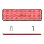  retro-reflector rechthoekig 96x27mm rood Lichten