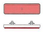  RECHTHOEKIGE REFLECTOR ROOD BEVESTIGING 2 CLIPS Lichten