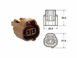 Connectique femelle série 090 SMTO type origine 2 voies marron - 5 pcs