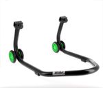 Lève moto Béquille de stand arrière Home Track supports en "V" noir mat roues vert