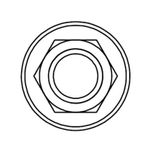 Ecrou de remplacement bride M6x1mm tête 10mm acier 10 pièces