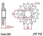 Kit chaine JT 520ZVX3 16/43 - 110 couronne standard