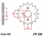 Kit chaine JT 428SR 15/36 - couronne standard