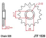 Kit chaine JT 520SRX2 14/42 - couronne standard