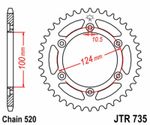 Kit chaine JT 520SRX2 15/45 - couronne standard