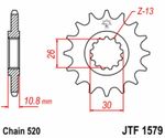 Kit chaine JT 520ZVX3 17/47 - couronne standard