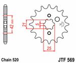 Kit chaine JT 520 SRX2 - 13/38 - 98 Couronne acier standard