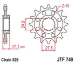 Kit chaine JT 525 ZVX3 - 16/42 - 124 Couronne acier standard