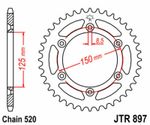Kit chaine JT 520ZVX3 14/45 - 114 couronne standard
