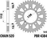 Kit chaine PBR 520 SRX2 - 16/39 - 114 Couronne acier standard