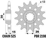 Kit chaine PBR 525 SRX2 - 17/45 - 128 Couronne acier renforcé