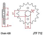 Kit chaine JT 428 DEH - 13/69 - 142 Couronne acier standard