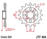 Kit de corrente JT 525 MVXZ2 - 17/47 - 122 Coroa de aço padrão