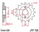 Kit de corrente JT 520 ZVX3 - 15/41 - 100 Coroa de aço padrão