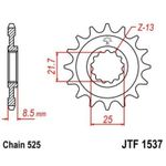 Kit de corrente JT 525MVXZ2 15/42 - 112 coroa standard
