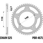 Kit chaine PBR 525 ZVX3 - 17/45 - 120 Couronne alu renforcé