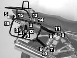 Support top case avec support de valises latérales - noir