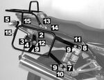 Support top case avec support de valises latérales - noir