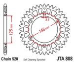  Aluminium Ultra-Light Self-Cleaning Rear Sprocket 808 - 520 Kroon