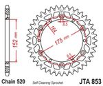  Aluminium Ultra-Light Rear Sprocket 853 - 520 Kroon