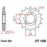  Steel Noise - Free Front 1595 - 520 Gearbox output pinion