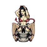  MINI PIN UP TEUFEL 60x80mm Aufkleberbogen